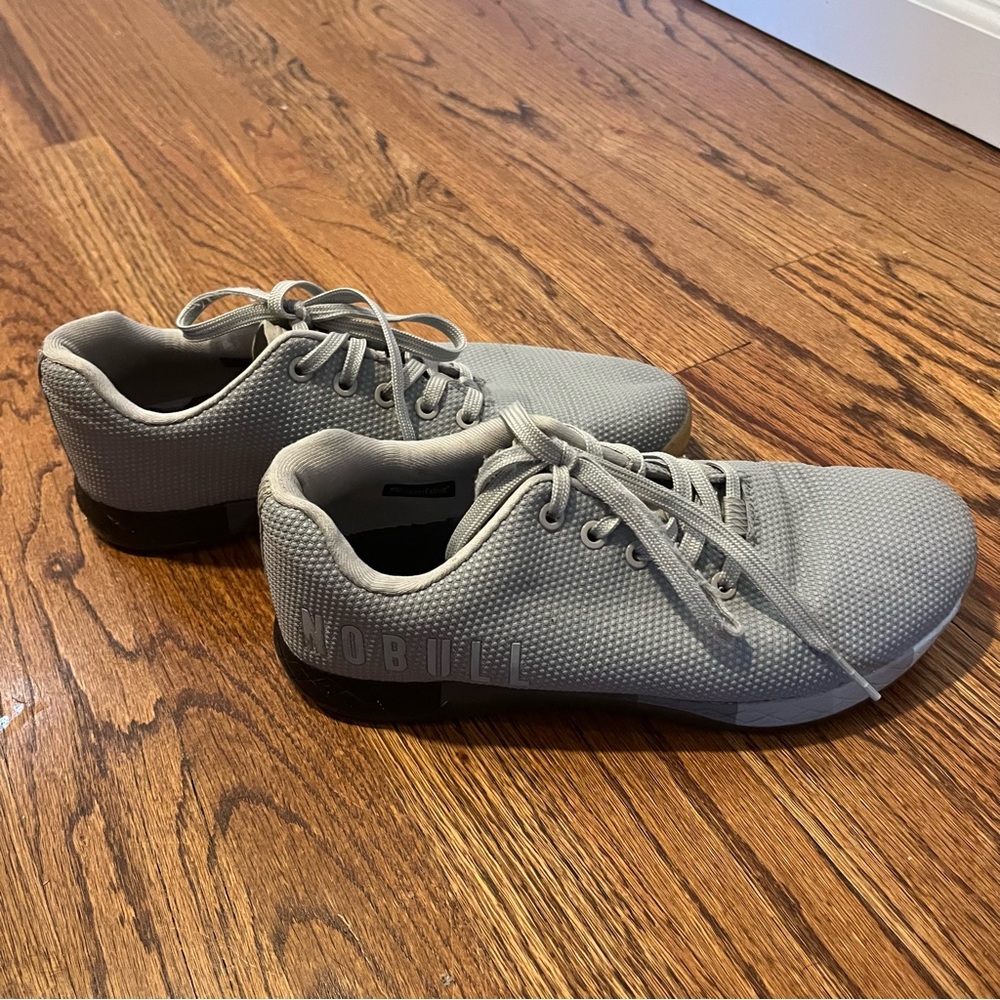 NOBULL Trainer SuperFabric Gray‎ Gum Sole CrossFit Gym Shoes Mens 8.5 Womens 10 - Picture 8 of 11